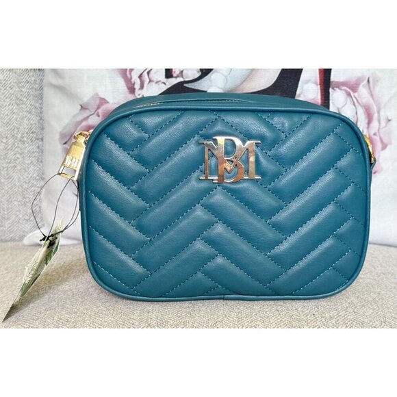 Badgley Mischka Camera Crossbody Herringbone Quilted Bag - Picture 1 of 7